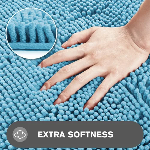 Miniatura 13 de Alfombra de baño pequeña de 12 x 18 pulgadas, lavable y absorbente, antideslizante, alfombra de baño de felpilla gruesa y suave para baño, ducha