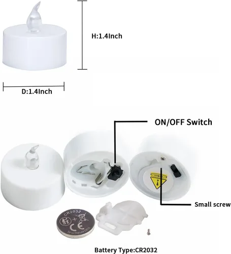 Miniatura 8 de LANKER Paquete de 24 velas LED de té, velas sin llama parpadeantes de blanco cálido, velas falsas de larga duración que funcionan con pilas, Blanco