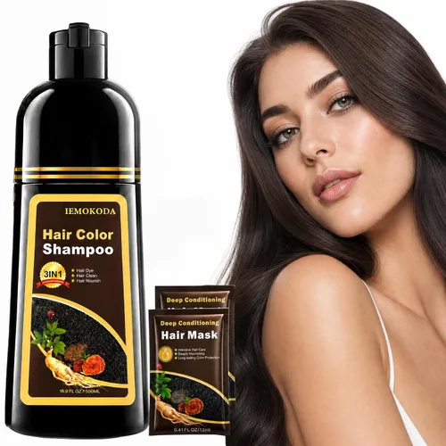 Miniatura 15 de Champú de tinte para el cabello 3 en 1 para mujeres y hombres, rica coloración de raíz a punta con extractos naturales, 3-4 semanas de duración