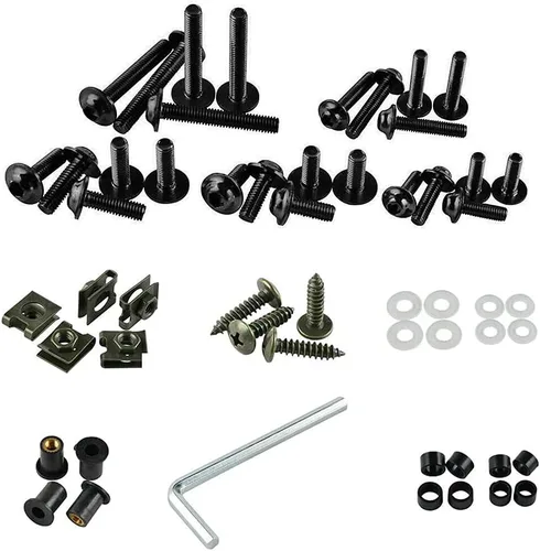 Miniatura 3 de Kit de tornillos de motocicleta Tornillos de aluminio Clips Tuercas Kit de pernos para Suzuki Yamaha Honda Kawasaki ZX-10R ZX-6R R1 R6 CBR600RR