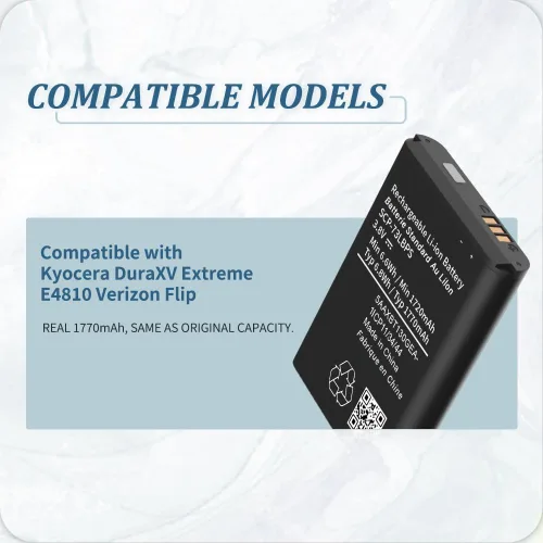 Miniatura 2 de SCP-73LBPS - Batería de repuesto original de 0 ciclos para Kyocera DuraXV Extreme E4810/Kyocera DuraXE Epic E4830 Verizon Flip Phone