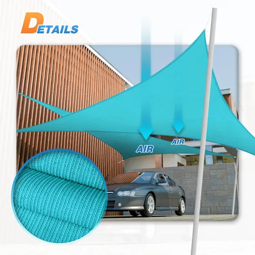 Miniatura 6 de TANG Toldo parasol triangular derecho de 8 x 8 x 11 pies, tela permeable con bloqueo UV para pérgola, patio trasero, porche, terraza, jardín