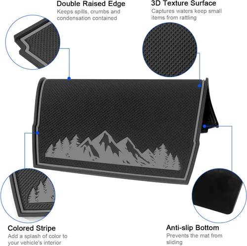 Miniatura 7 de Alfombrillas de tablero para accesorios Subaru Crosstrek 2023-2018, Forester 2019-2024, Impreza 2018-2023, forro interior antideslizante para Gris