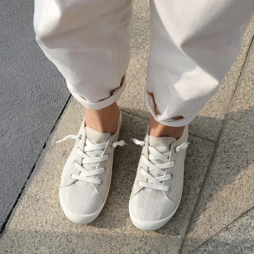 Miniatura 7 de STQ - Tenis sin cordones para mujer, cómodos zapatos casuales de lona