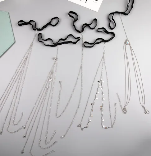 Miniatura 10 de Cadenas de muslo para mujer, 8 cadenas de piernas para mujer, cadena de pierna de serpiente, cadena de cuerpo en capas, juego de joyería de playa