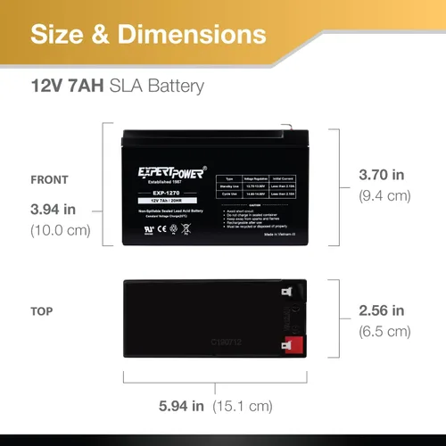 Miniatura 3 de Baterías de 12 volts para alarmas ExpertPower Paquete de 2