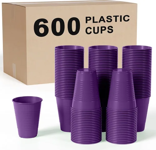 Miniatura 12 de Party Solids Vasos de plástico negros - 12 onzas, paquete de 100