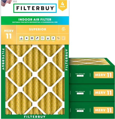 Miniatura 16 de Filterbuy Filtro de aire 18 x 20 x 1 pulgadas MERV 11 Defensa Superior contra Mascotas y Alergias (paquete de 4), Filtros de Reemplazo