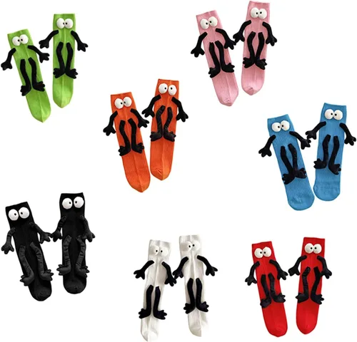 Miniatura 2 de Karwuiio Calcetines magnéticos divertidos para niños y niñas tomados de la mano, calcetines suaves de tubo medio para niños pequeños y niños