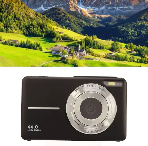 Miniatura 8 de Cámara digital con 1080P, pantalla de 2.4 pulgadas, punta y disparo compactos, zoom 16X, portátil para principiantes, niños (negro)