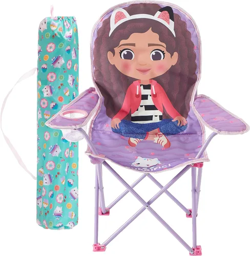 Miniatura 8 de Cocomelon Silla de campamento plegable para niños con bolsa de transporte, silla portátil para interiores y exteriores, ligera y compacta, ideal