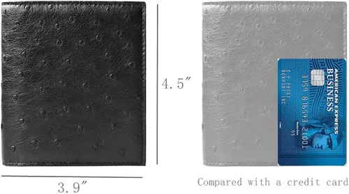 Miniatura 2 de CHERRY CHICK Cartera de piel de avestruz auténtica de piel de auténtica para hombre