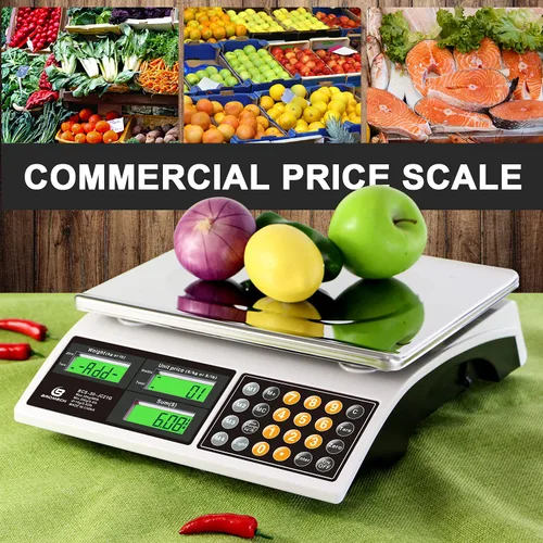 Miniatura 8 de Combo de báscula digital de precio de 66 libras, báscula comercial impermeable IPX7 para productos húmedos, mariscos y báscula de pesaje fácil