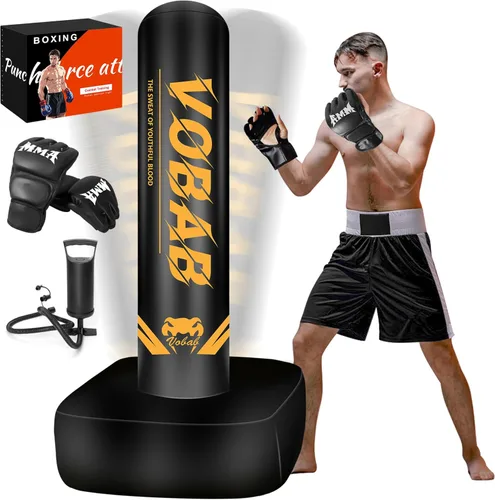 Freestanding Punching Bag for Adult Teens, 70" Heavy Punching Bag with Boxing Gloves and Electric Air Pump for Beginners Kickboxing Training MMA