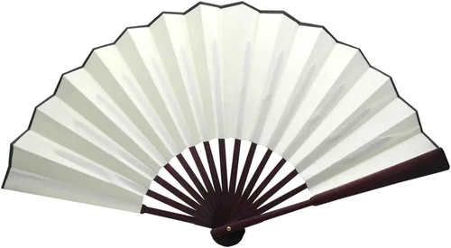 Miniatura 13 de TRENDBOX Ventilador plegable de mano tradicional chino de tela de nailon de 12 pulgadas, ventilador de mano para dibujo artístico, refrescante