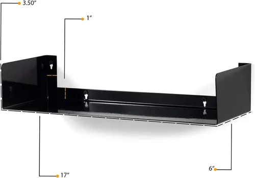 Miniatura 6 de Wallniture Bali - Estantes flotantes en forma de U para pared, estantes de almacenamiento de CD y DVD y estantería de metal, juego de 6