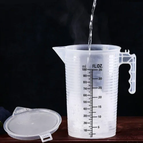 Miniatura 5 de Vasos medidores de plástico con asa, taza medidora de líquido transparente, jarra de vertido para harina y aceite en polvo, hornear, líquido, uso