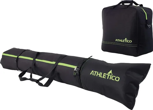 Athletico - Combo de bolsas acolchadas para botas y esquís, dos piezas | Guarda y transporta los esquís de hasta 200 cm y botas hasta la talla 30.5
