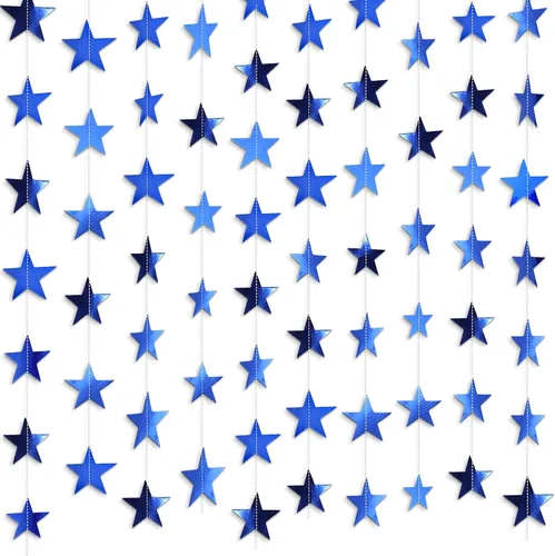 Miniatura 39 de Patelai Guirnalda de estrellas con purpurina 2026, decoración de graduación de 130 pies, pancarta colgante de estrella para fiesta, cumpleaños