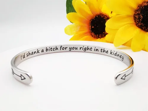 Miniatura 71 de Pulseras inspiradoras para mujer, joyería de acero inoxidable, con refranes, pulsera motivacional con mensaje oculto, pulseras grabadas para mejor