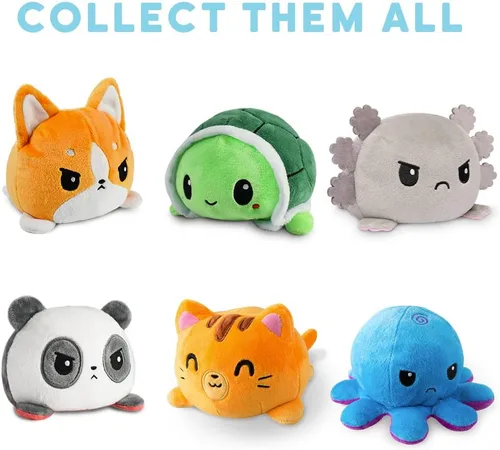 Miniatura 3 de TeeTurtle - El peluche reversible original de gato, negro y gris, lindos animales de peluche sensoriales que muestran tu estado de ánimo