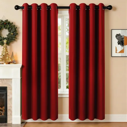 Miniatura 51 de Cortinas de oscurecimiento de habitación de 45 pulgadas de largo para dormitorio y sala de estar, cortinas térmicas aislantes con ojales