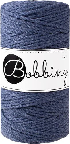 Miniatura 28 de Bobbiny Cordón de macramé regular de 0.118 in y 3 capas (aguamarina), 108yds/330 pies (100% algodón reciclado)