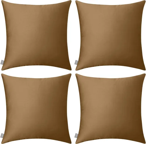 Miniatura 44 de Thmyo - Paquete de 4 fundas de almohada decorativas de 100 % algodón para lumbar, cómodas, sólidas, para Navidad/Halloween, fundas de cojín Blanco