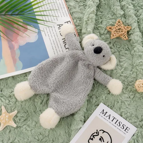 Miniatura 2 de Apricot Lamb Manta de seguridad de animales de peluche, koala gris, manta de personaje para guardería, felpa de lujo para acurrucarse