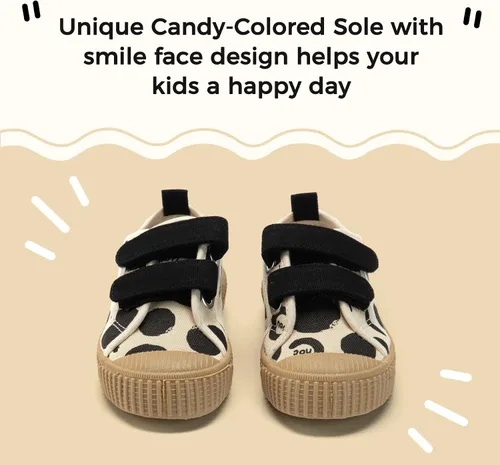 Miniatura 9 de Zapatos para niños y niñas, zapatos de lona con velcro y suela de color caramelo, tallas 6-14
