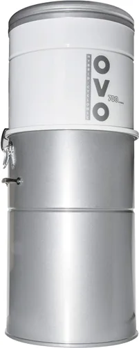 OVO Potente sistema de aspiración central resistente de 700 Airwatts, filtración híbrida (con o sin bolsas desechables) contenedor de polvo de carga