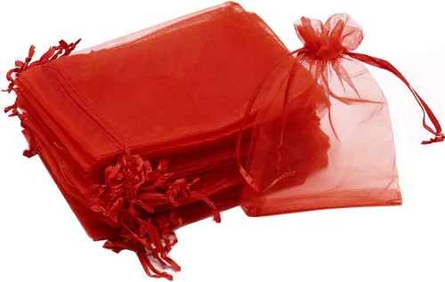 Miniatura 23 de 50 bolsas de organza transparentes de 3 x 4 pulgadas, pequeñas bolsas de regalo de joyería con cordón para bodas, fiestas, bolsas de dulces