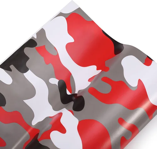 Miniatura 5 de LZLRUN Rollo de Película de Vinilo Adhesivo de Camuflaje para Automóvil Camuflaje Nieve Ártica Calcomanía Adhesiva para Consola de Automóvil