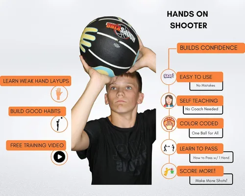 Miniatura 6 de HOOPSKING Skill Shooter Baloncesto con video de entrenamiento en línea, baloncesto con colocación de la mano