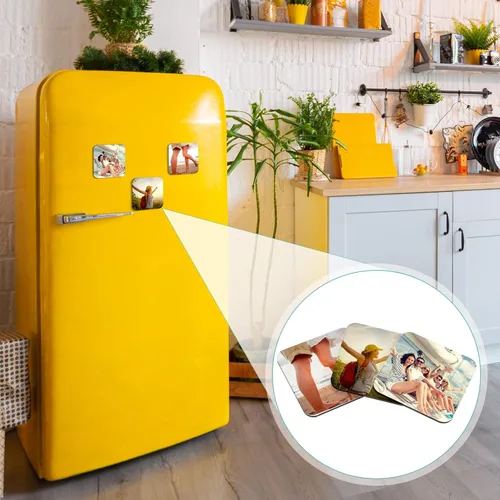 Miniatura 7 de Flutesan 24 imanes de sublimación en blanco de 3 x 3 pulgadas para refrigerador, imanes cuadrados de sublimación para nevera, imanes en blanco MDF