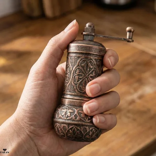Miniatura 4 de Molinillo de sal y pimienta negra, molinillo de especias recargable, molinillo de pimienta turca vintage, molinillo de sal auténtico con grosor