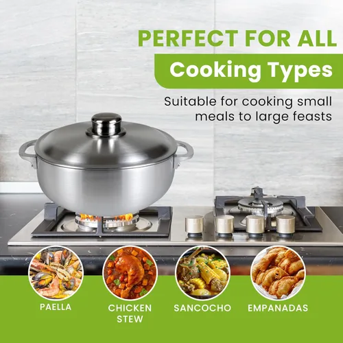 Miniatura 3 de Kitchen Sense - Olla caldero de aluminio con tapa, horno holandés de 1.8 cuartos de galón, superficie antiadherente, asas de fácil agarre, ideal