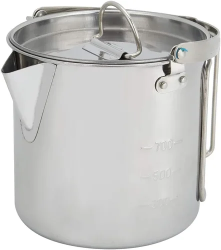TOPINCN Olla de acero inoxidable utensilios de cocina portátil colgante olla de agua hervidor de agua al aire libre camping senderismo cafetera