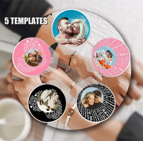Miniatura 4 de EMIRISTIC Pulsera de fotos personalizada con imagen en el interior, hecha a mano, de tamaño libre, para niñas, niños, mujeres y hombres, para el día