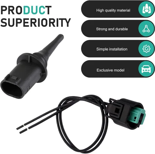 Miniatura 5 de 2 piezas de sensor de temperatura del aire ambiente exterior y kit de enchufe, conector de sensor de temperatura ambiente directo de importación