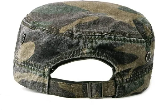 Miniatura 4 de Gorra unisex militar para hombre y mujer, con parte superior plana, ajustable, camuflaje