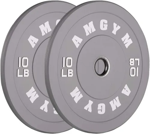 Discos de peso olímpicos de 2 pulgadas y caucho para barras, discos para gimnasio en casa, entrenamiento de fuerza y levantamiento de pesas, 10 a