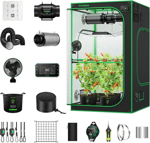 Miniatura 13 de VIVOSUN Smart Pro - Kit de tienda de cultivo de 2 x 2 pies, 1 planta, control automático integrado con WiFi con GrowHub E42A+, luz LED