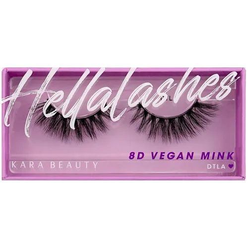 KARA BEAUTY Style L8 Hellalashes - Pestañas de visón sintético 8D de fibra sintética ligera en 8 capas dimensionales DTLA - Rizo súper juguetón y