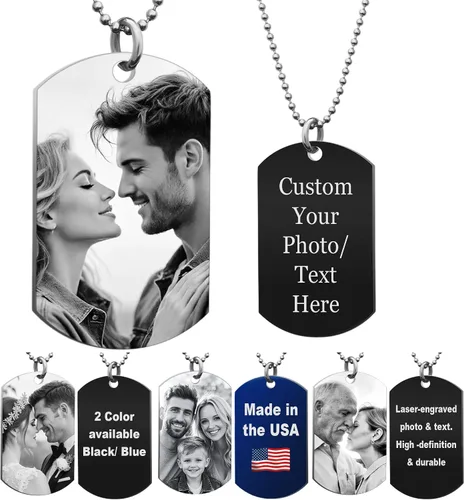 Miniatura 15 de Collar con Foto Personalizada Collar de Foto Personalizada para Hombres Mujeres Novio Aniversario Día de San Valentín Navidad Regalo para Esposo