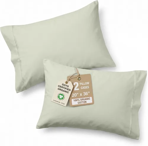 Miniatura 70 de Lane Linen - Juego de 2 fundas de almohada, 100% algodón orgánico puro, tamaño king, color amarillo claro/vainilla (20 x 36 pulgadas)