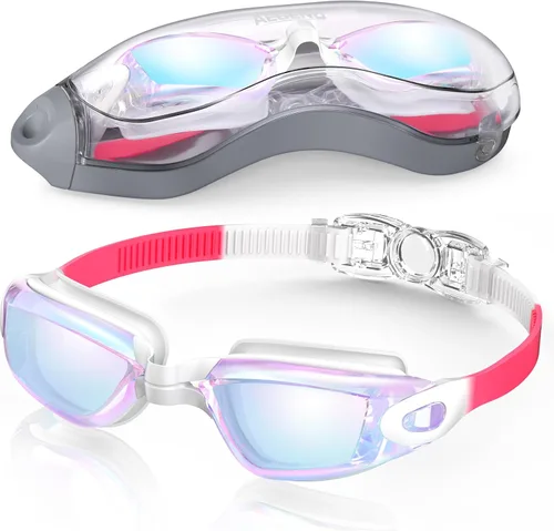 Miniatura 46 de Aegend Gafas de natación, gafas de natación sin fugas, protección completa para adultos, hombres, mujeres y jóvenes Azul y plateado.