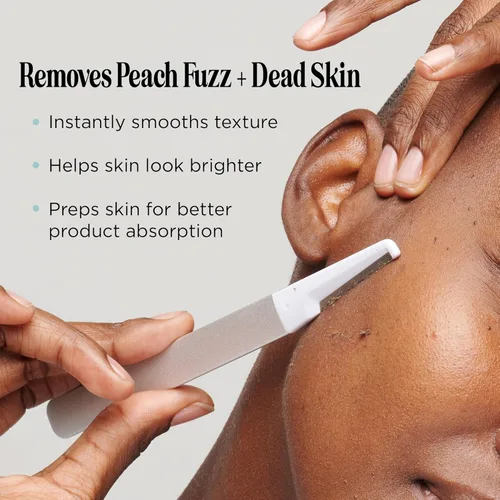Miniatura 4 de Herramienta profesional de dermaplaning para mujeres, mango de metal, hoja reemplazable, piel suave y eliminación de pelusa de melocotón, maquinilla