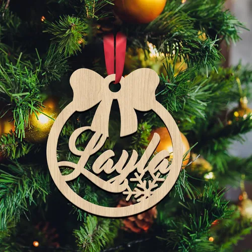 Miniatura 6 de Adornos de Navidad de madera personalizados 2025, adorno de madera con nombre para mujeres, hombres, amigos, familia, adorno colgante personalizado