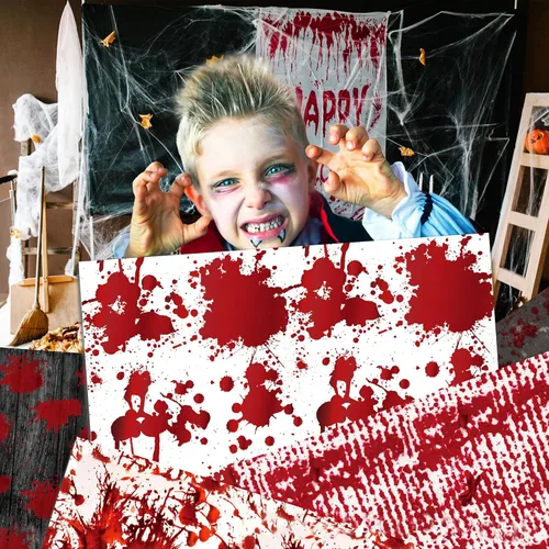 Miniatura 4 de Papel de doble cara para álbum de recortes, patrón de huellas de manos de sangre de Halloween, papel decorativo de origami de 12 pulgadas